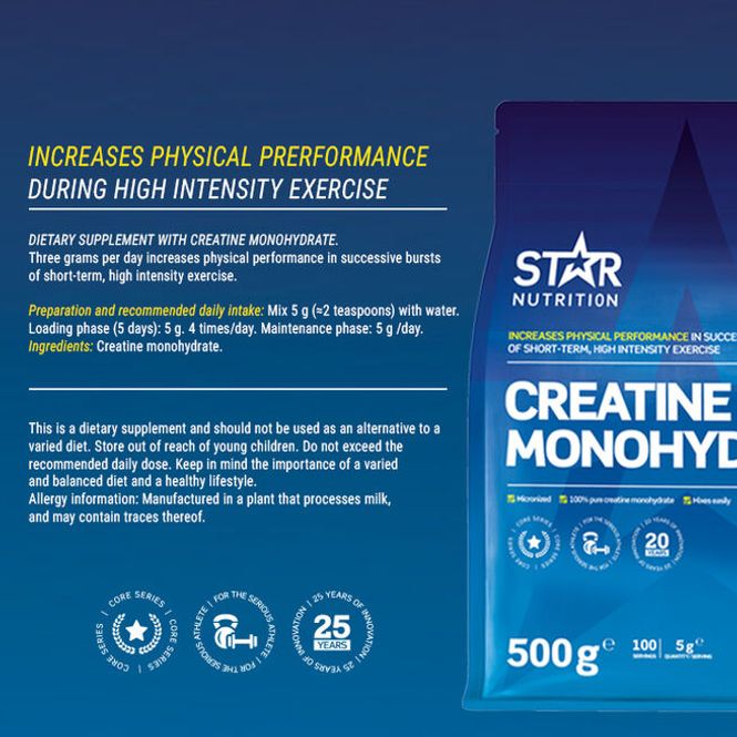 Hovedbilde Star Nutrition Kreatin Monohydrat - 500g